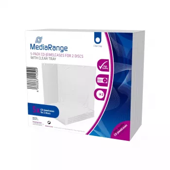 CD dėžutė dviguba MediaRange Cajas 10mm skaidri