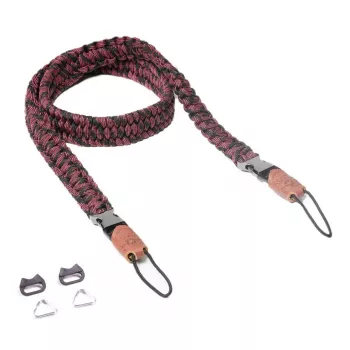 Fotoaparato dirželis Genius C-Rope Traveler skaitmeniniams fotoaparatams, nailoninis, juoda/raudona, maks. ilgis 100 cm