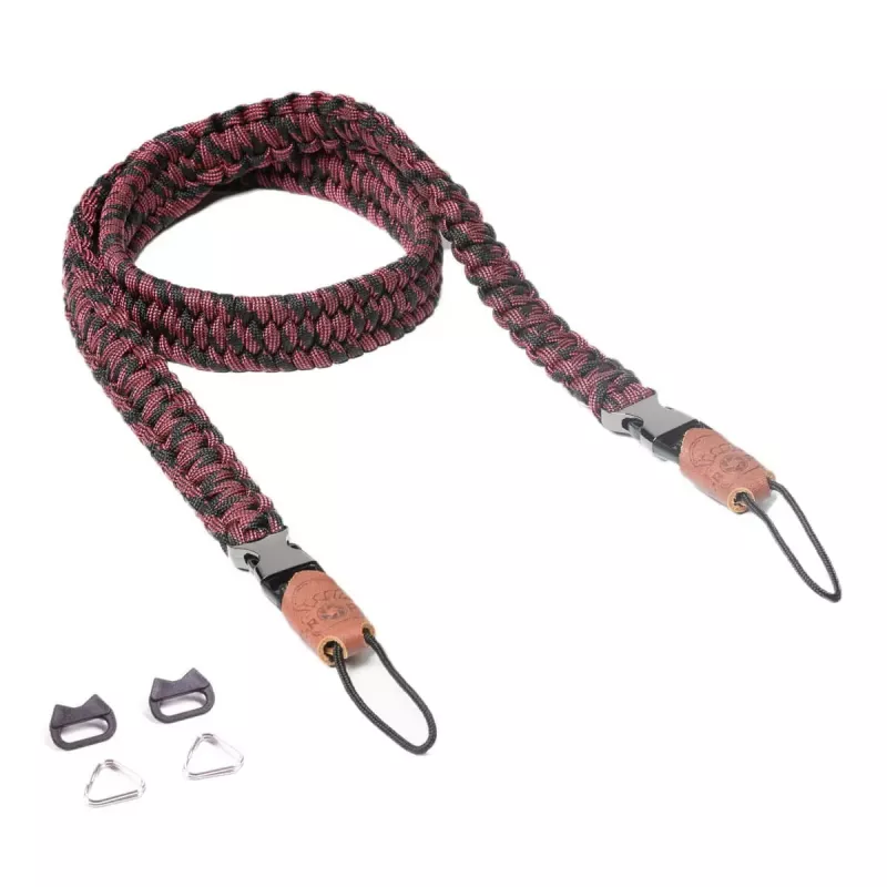Fotoaparato dirželis Genius C-Rope Traveler skaitmeniniams fotoaparatams, nailoninis, juoda/raudona, maks. ilgis 100 cm