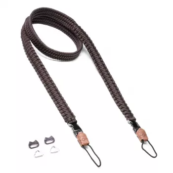 Fotoaparato dirželis REV C-Rope Traveler — nailoninis rudas, reguliuojamas iki 125 cm, skirtas skaitmeniniams fotoaparatams