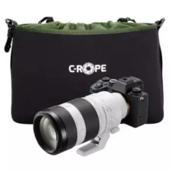 Padėklas-dėklas C-Rope CRP-CNB-XL-BLK-2 juodos ir žalios spalvos, su peties diržu