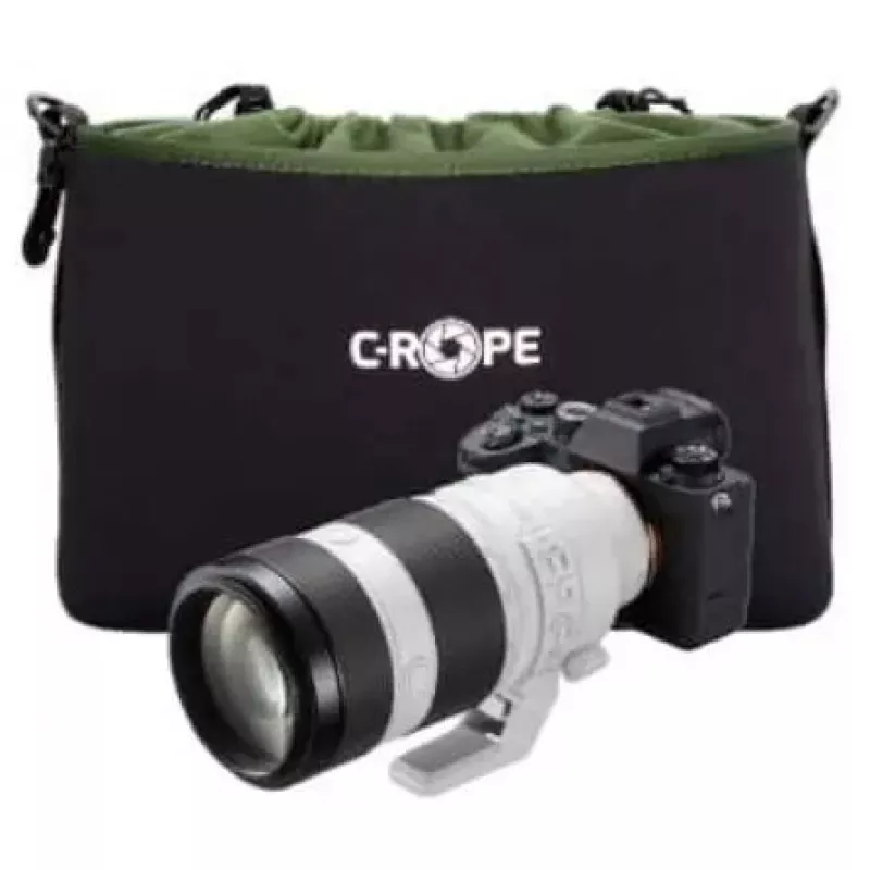 Padėklas-dėklas C-Rope CRP-CNB-XL-BLK-2 juodos ir žalios spalvos, su peties diržu