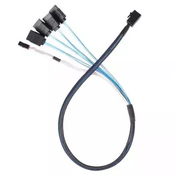 SILVERSTONE SAS į 4×SATA kabelis CPS05-RE 0,6 m SFF-8643 į 4×7 kontaktų SATA