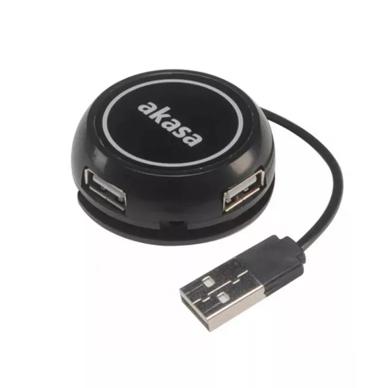 USB šakotuvas Akasa Connect4C 4-IN-1 Juodas