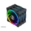 Ašinių korpuso ventiliatorių rinkinys Akasa SOHO AR LED 12 cm RGB, 3 vnt.