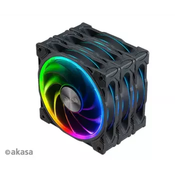 Ašinių korpuso ventiliatorių rinkinys Akasa SOHO AR LED 12 cm RGB, 3 vnt.