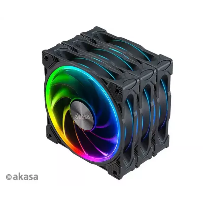 Ašinių korpuso ventiliatorių rinkinys Akasa SOHO AR LED 12 cm RGB, 3 vnt.
