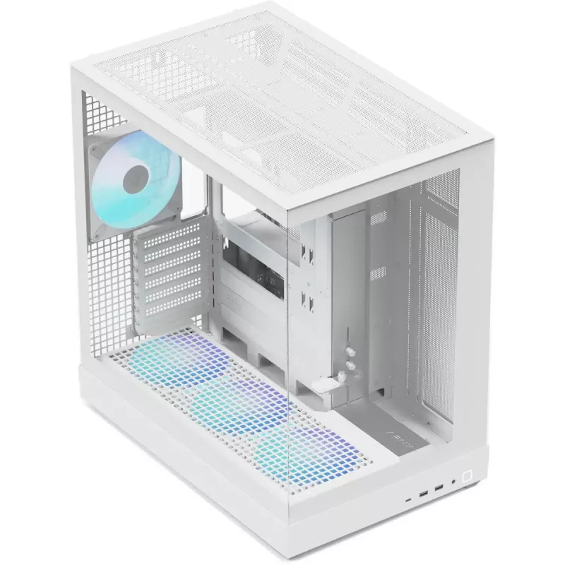 Tower PC korpusas APNX V2-F-WT-v1, baltas, su trimis grūdinto stiklo panelėmis