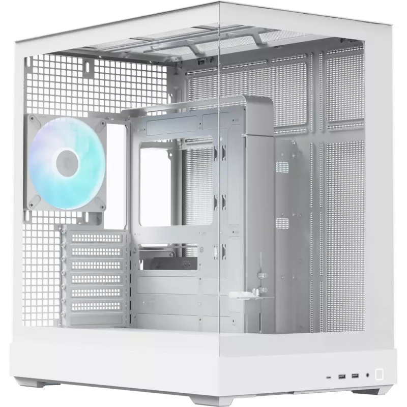 Tower PC korpusas APNX V2-F-WT-v1, baltas, su trimis grūdinto stiklo panelėmis