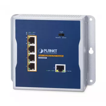 Tinklo siųstuvas-imtuvas PLANET WGS-E304PT pramoninis PoE+ 1 prievado į 4 prievadus