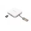 Kortelių skaitytuvas PNY All in One Reader — USB 2.0, 480 Mbit/s, palaiko CF/SD/MicroSD/MS/MiniSD/MMC, baltas, 54×54×13 mm, 29 g