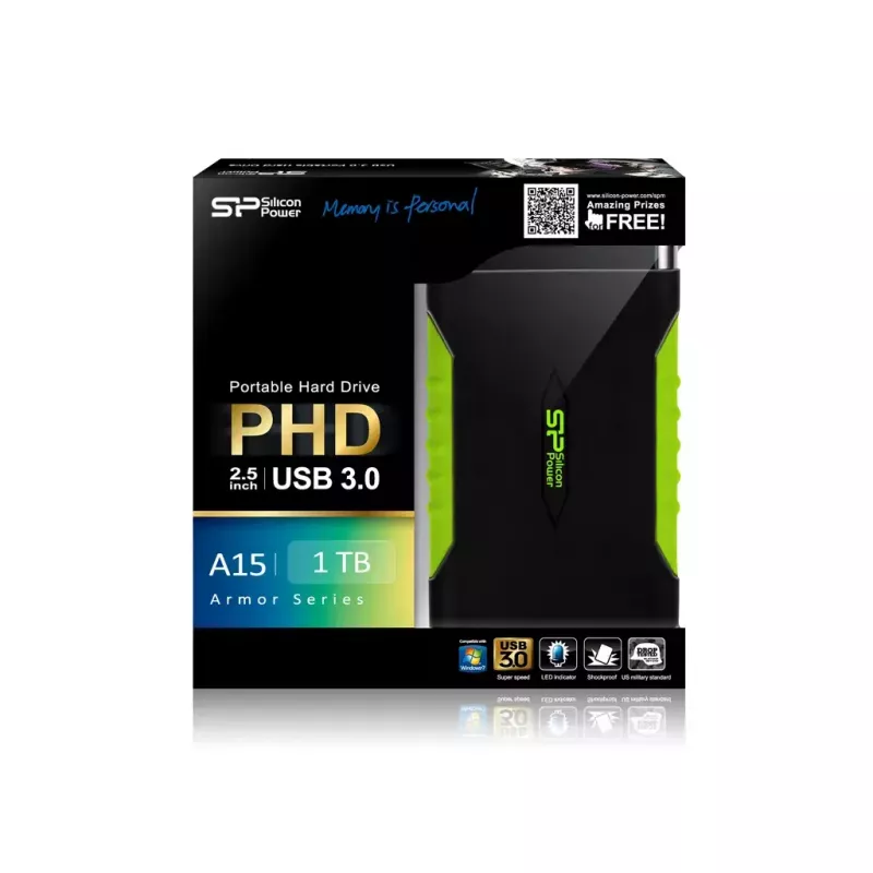 Išorinis standusis diskas Silicon Power 1 TB 3.2 Gen 1 Armor A15