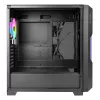 PC korpusas AZZA Guardian Glass Midi Tower — juodas, ATX/Micro‑ATX/ITX/EATX, palaiko 3,5 colio ×2 / 2,5 colio ×4, priekyje 120/140 mm ventiliatoriai