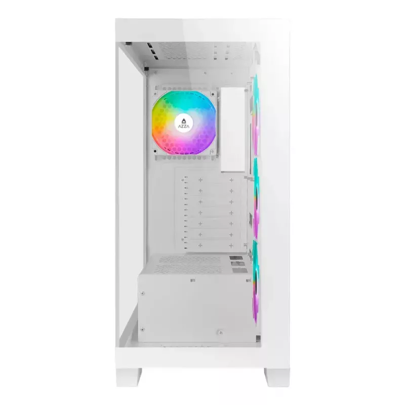 PC Midi Tower AZZA Cove (CSAZ-570W) – juodas, ATX/Micro-ITX/ITX, 3x120 mm šoniniai ventiliatoriai, 1x120 mm galinis ventiliatorius, palaiko 2,5 col. ir 3,5 col. diskus