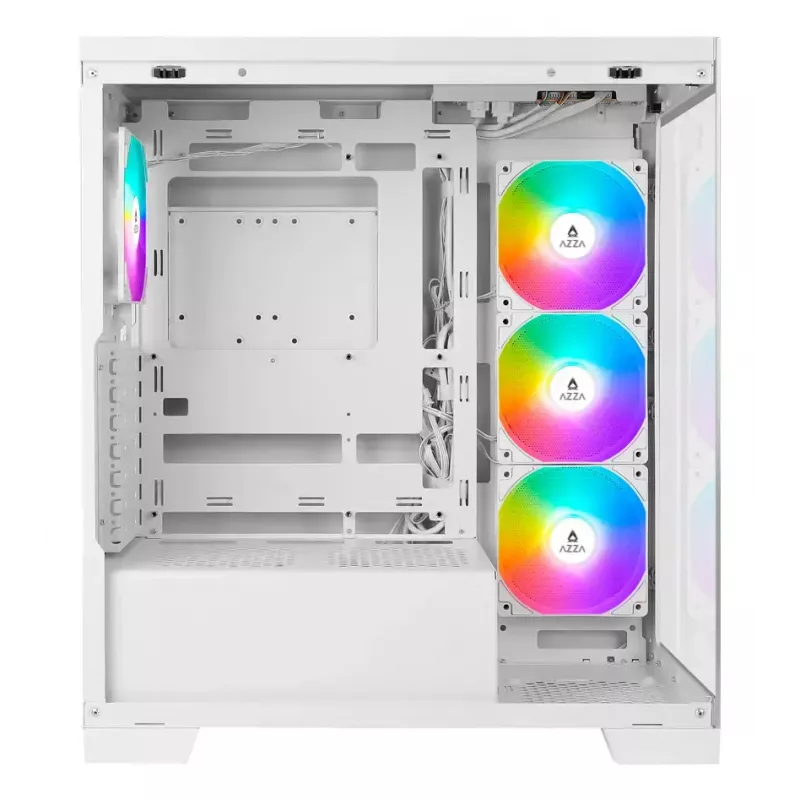 PC Midi Tower AZZA Cove (CSAZ-570W) – juodas, ATX/Micro-ITX/ITX, 3x120 mm šoniniai ventiliatoriai, 1x120 mm galinis ventiliatorius, palaiko 2,5 col. ir 3,5 col. diskus