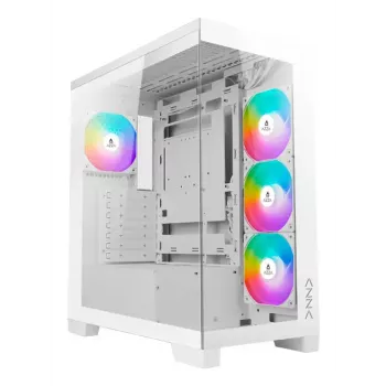 PC Midi Tower AZZA Cove (CSAZ-570W) – juodas, ATX/Micro-ITX/ITX, 3x120 mm šoniniai ventiliatoriai, 1x120 mm galinis ventiliatorius, palaiko 2,5 col. ir 3,5 col. diskus