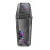 PC korpusas AZZA STORM ARGB Full Tower — juodas, ATX/Micro-ATX/EATX palaikymas, 2x 3,5 col. + 6x 2,5 col. nišos, iš anksto sumontuoti ARGB ventiliatoriai