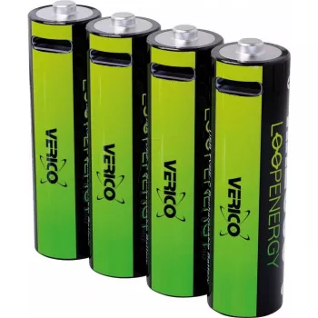 Įkraunama ličio jonų AA baterija VERICO LoopEnergy AA2550 USB‑C, 4 vnt. pakuotė