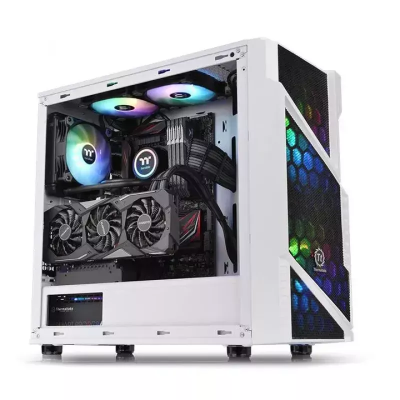 PC korpusas Thermaltake Commander C31 TG Snow ARGB Edition Midi Tower juoda, balta