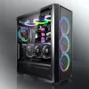 PC Midi Tower korpusas RAIJINTEK Ponos MS — juodas, palaiko 120/140 mm priekinius ventiliatorius, 1× 120 mm galinį, HDD 3,5 colio, SSD 2,5 colio, 210×442×485 mm