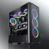 PC Midi Tower korpusas RAIJINTEK Ponos MS — juodas, palaiko 120/140 mm priekinius ventiliatorius, 1× 120 mm galinį, HDD 3,5 colio, SSD 2,5 colio, 210×442×485 mm