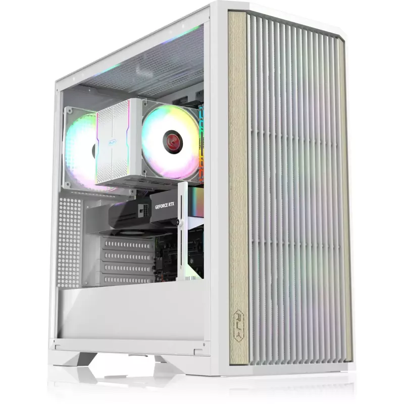 Tower PC korpusas RAIJINTEK AGOS MAX-MS4 baltas su grūdintu stiklu