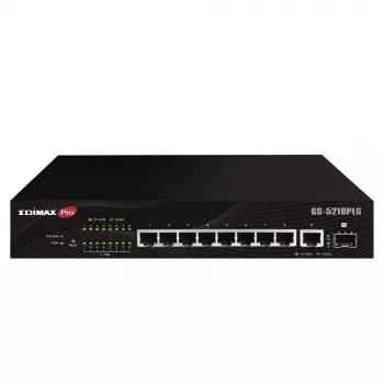 Valdomas komutatorius Edimax GS-5210PLG 8 prievadų Gigabit Ethernet PoE juodas
