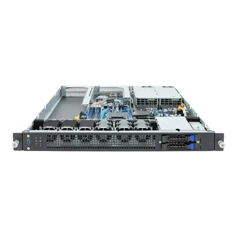 Stovo serveris 1U GIGABYTE E133-C10-AAG1 — Socket AM5, AMD EPYC 4004 palaikymas, 4x DDR5 DIMM, 800W 80 PLUS Titanium PSU