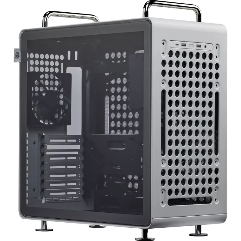 Kompiuterio korpusas Cooler Master QUBE 540 Moonstone — mid-tower su grūdinto stiklo šoniniu skydeliu (pilkas)