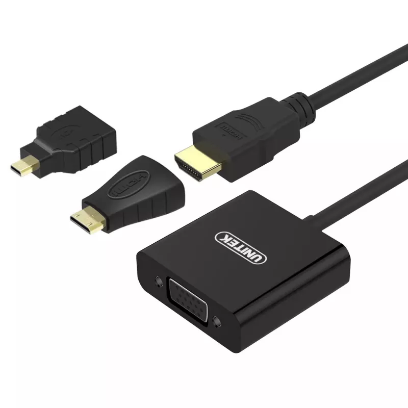 Vaizdo kabelio adapteris UNITEK Y-6355 VGA į HDMI