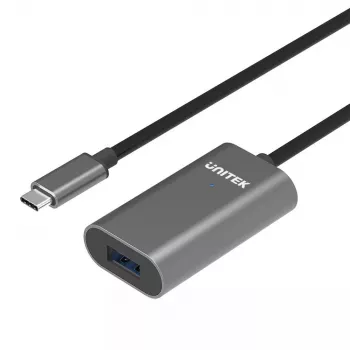 USB kabelis UNITEK U304A USB 3.2 Gen 1 5m USB C USB A pilkas