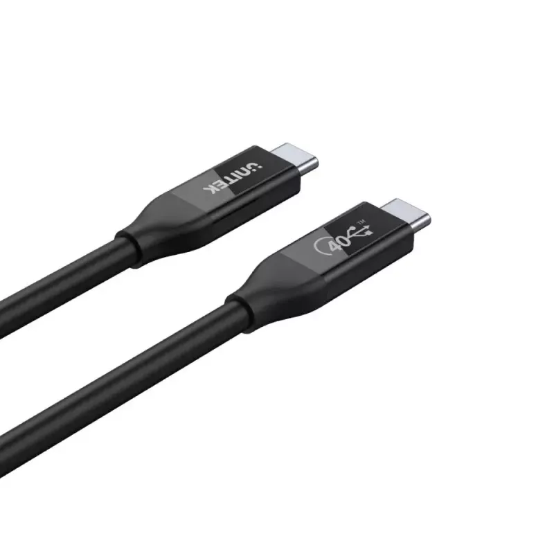 USB4 Gen 2x2 USB-C laidas Unitek C14100BK-0.8M — 0,8 m, USB-C į USB-C, 40 Gbit/s, juodas