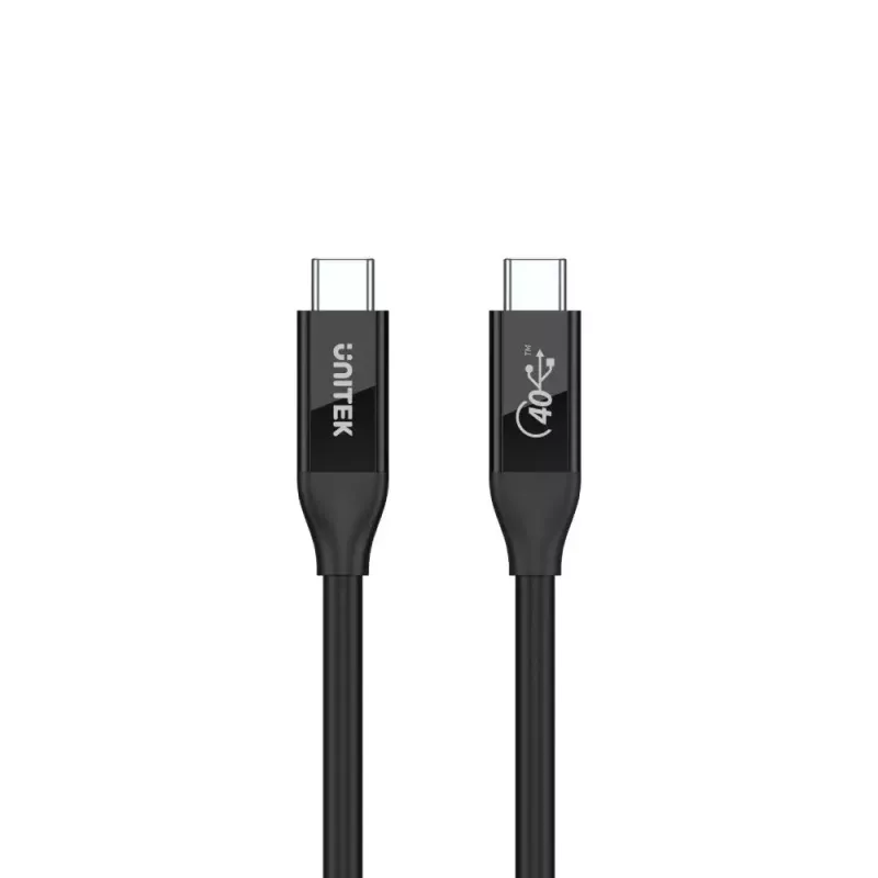 USB4 Gen 2x2 USB-C laidas Unitek C14100BK-0.8M — 0,8 m, USB-C į USB-C, 40 Gbit/s, juodas