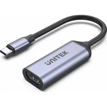 USB-C į HDMI adapteris Unitek V1416B, pilkas, vieno prievado vaizdo išvestis