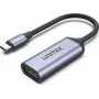 USB-C į HDMI adapteris Unitek V1416B, pilkas, vieno prievado vaizdo išvestis