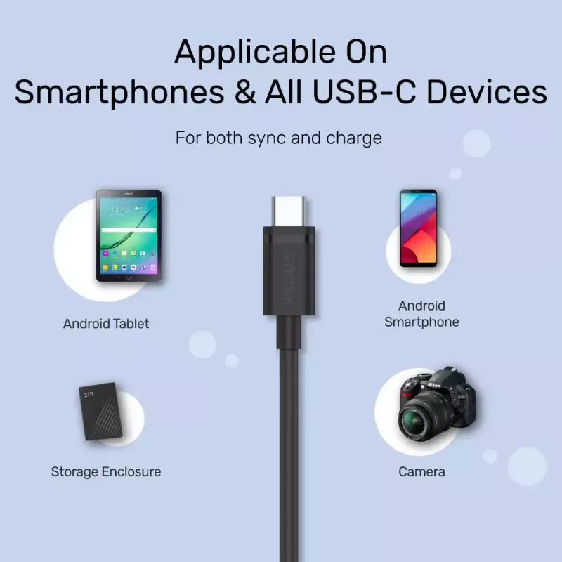 UNITEK USB kabelis C14103BK-1.5M USB 3.2 Gen 1 USB A USB C juodas 1,5 m