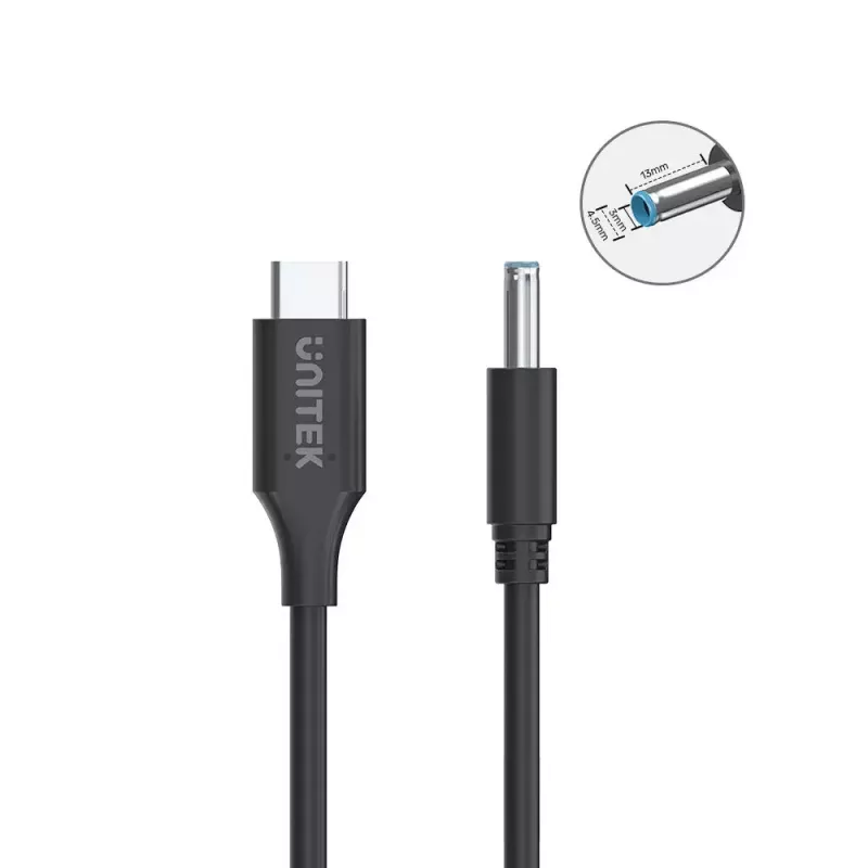 Maitinimo kabelis UNITEK C14117BK-1.8M USB C DC 1.8m 20V 3.25A