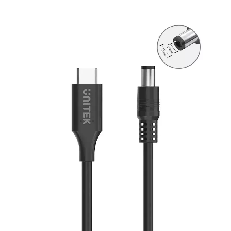 Maitinimo kabelis UNITEK C14119BK-1.8M 1,8 m USB C DC 20 V 3,25 A