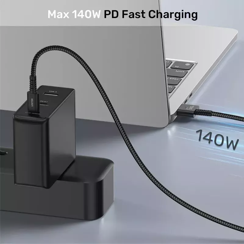 Maitinimo kabelis UNITEK C14121BK-1M Juodas MagSafe 3 USB C 1m 28V 5A