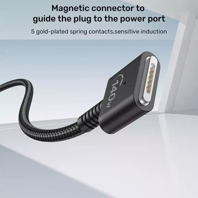 Maitinimo kabelis UNITEK C14121BK-1M Juodas MagSafe 3 USB C 1m 28V 5A