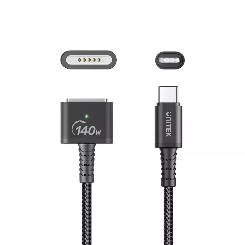 Maitinimo kabelis UNITEK C14121BK-1M Juodas MagSafe 3 USB C 1m 28V 5A