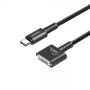 Maitinimo kabelis UNITEK C14121BK-1M Juodas MagSafe 3 USB C 1m 28V 5A