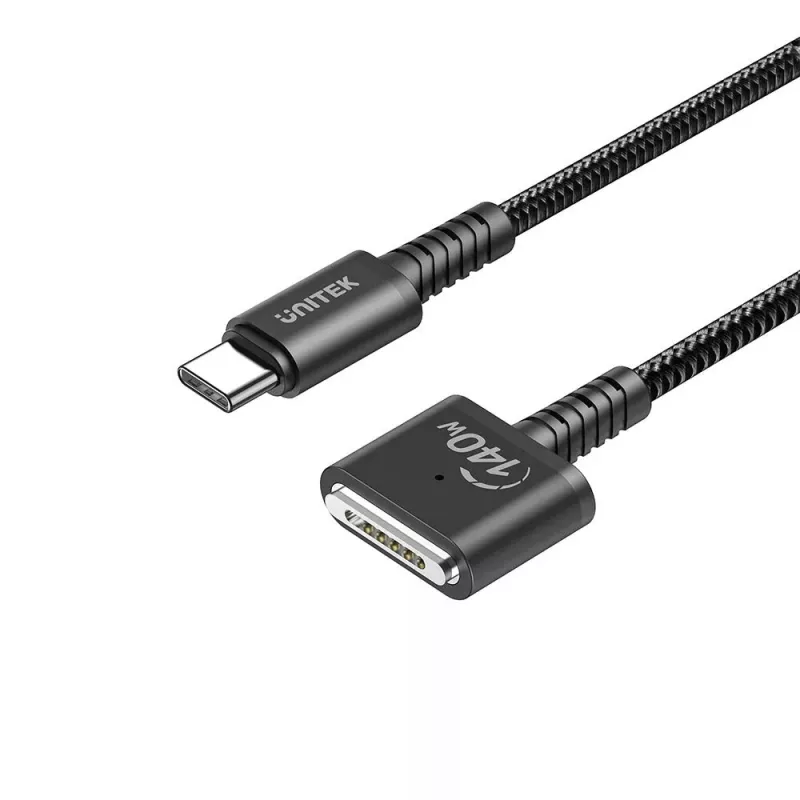 Maitinimo kabelis UNITEK C14121BK-1M Juodas MagSafe 3 USB C 1m 28V 5A