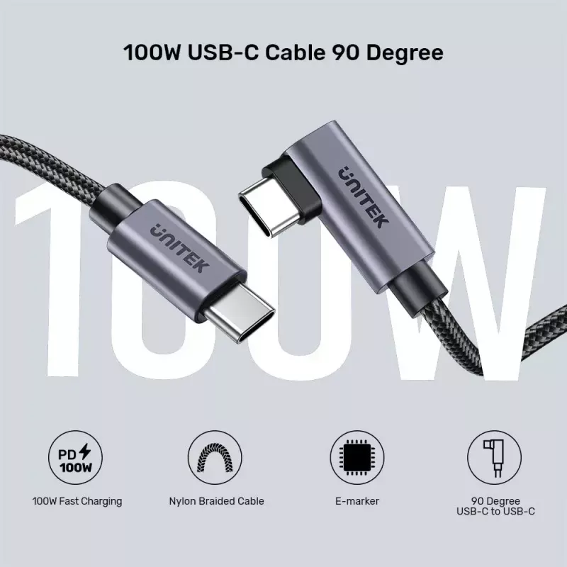 USB laidas UNITEK C14123BK-1M 1m USB 2.0 Juoda Pilka