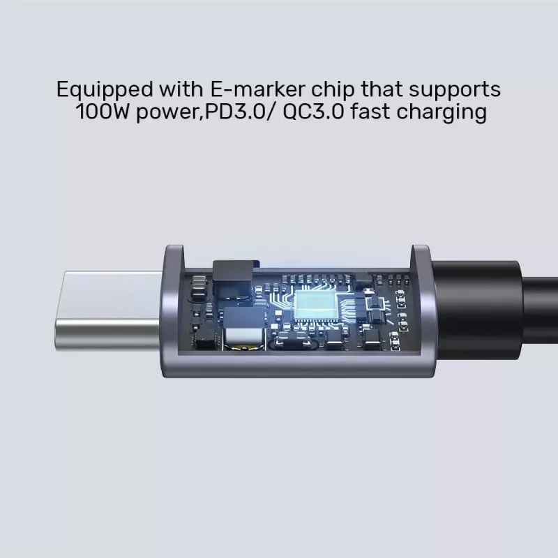 USB laidas UNITEK C14123BK-1M 1m USB 2.0 Juoda Pilka