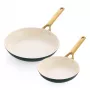 Keptuvių rinkinys 2 vnt. GreenPan Padova Reserve 20 cm ir 26 cm – žalias, nelimpanti kepimo įranga