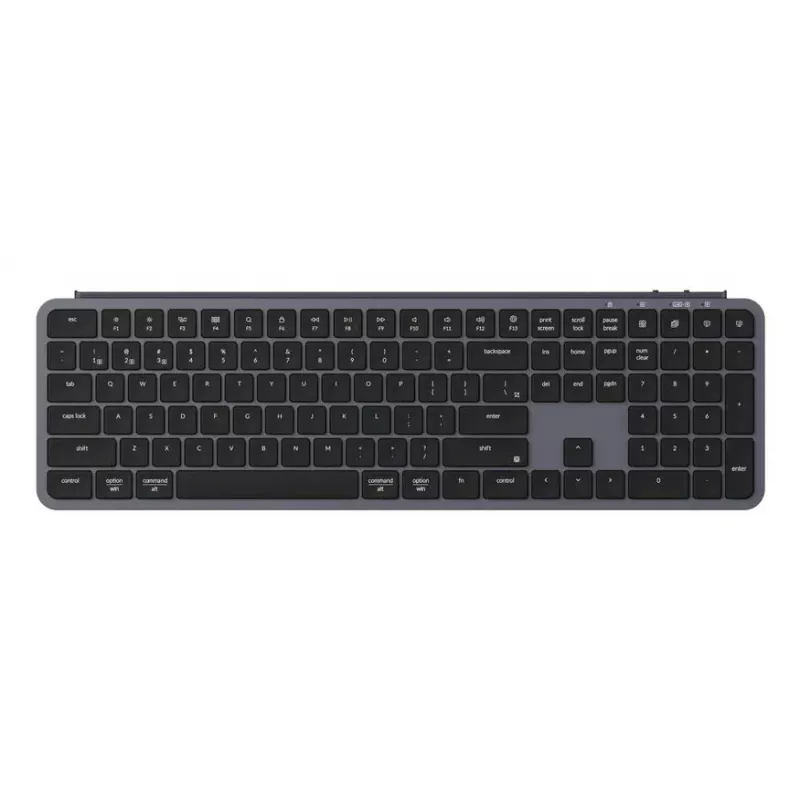 Mechaninė viso dydžio klaviatūra Keychron B6P-K1-BO — USB, RF belaidė, Bluetooth, 109 klavišai, pilka