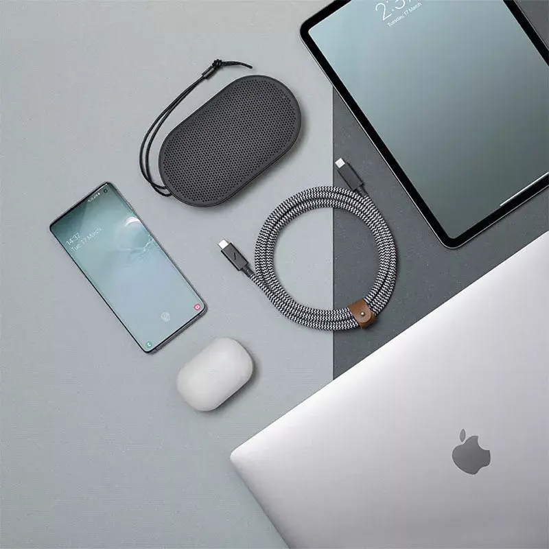 USB-C į USB-C laidas Native Union Belt kabelis Pro — 2,4 m, USB 2.0, žalias