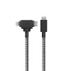 USB-C į USB-C / Lightning laidas Native Union Belt kabelis Duo, 1,5 m, žalias