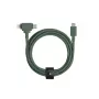 USB-C į USB-C / Lightning laidas Native Union Belt kabelis Duo, 1,5 m, žalias
